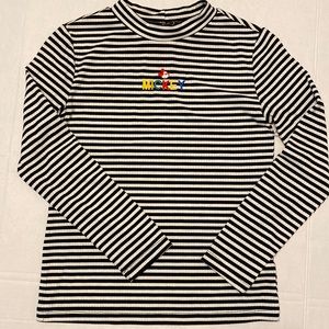 GIRLS DISNEY x FOREVER 21 Mickey Mock neck Long sleeve Striped shirt Size  XL
